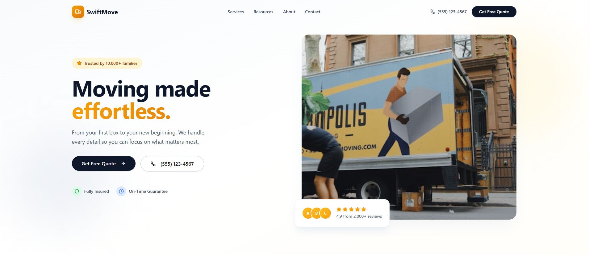 Website for moving companies