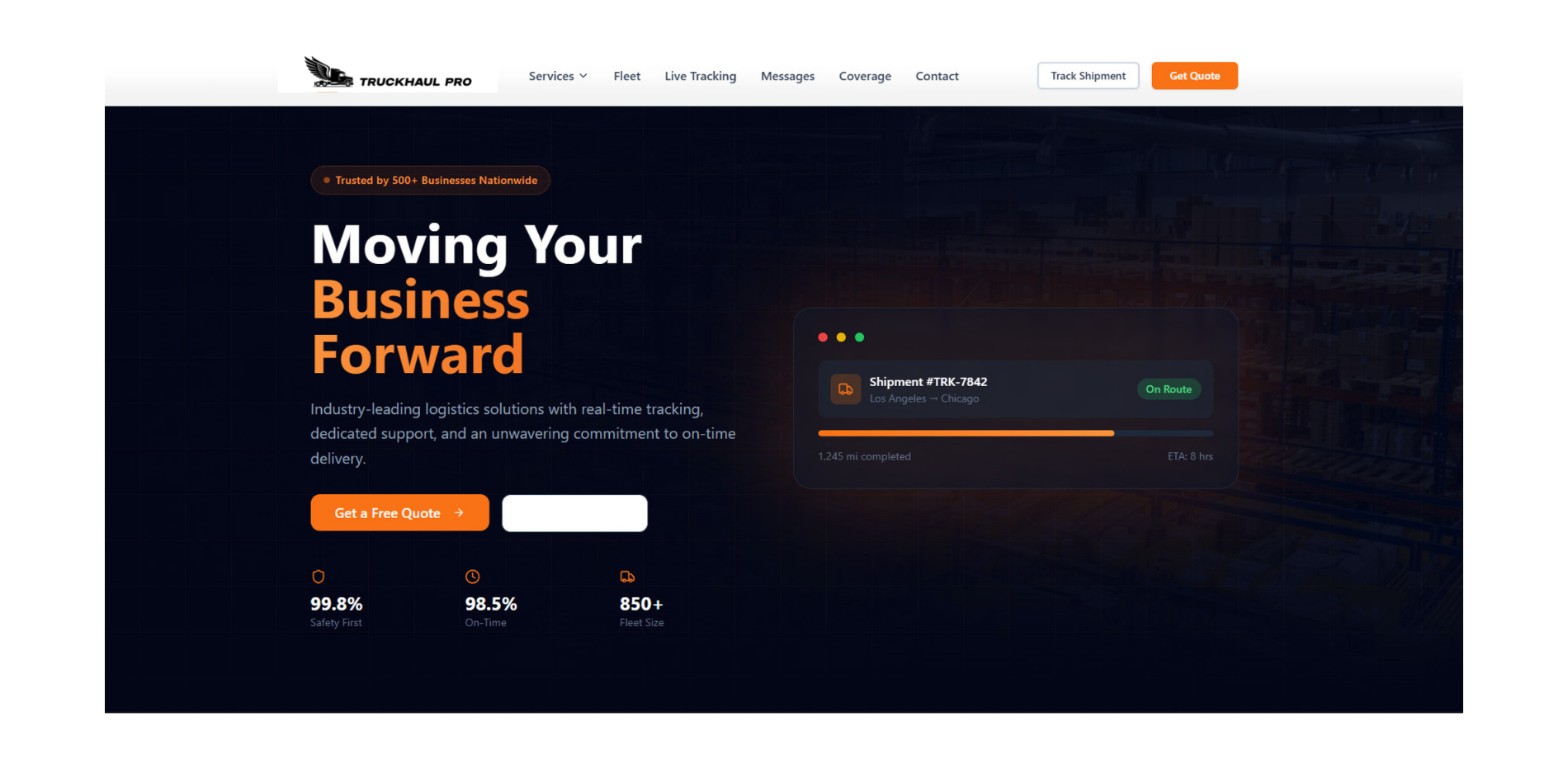 Делаем сайты для траковых компаний