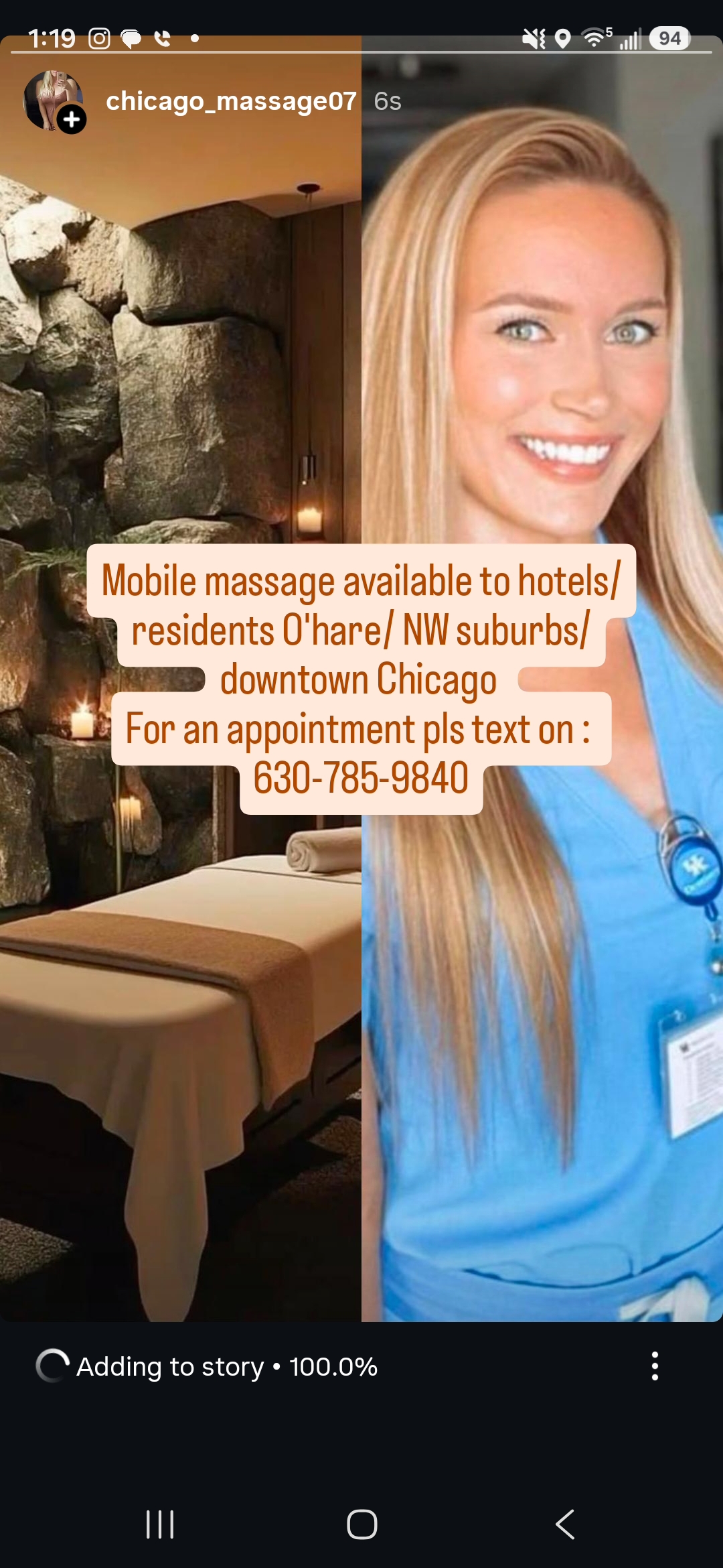 Offering massage services in Ohare area
