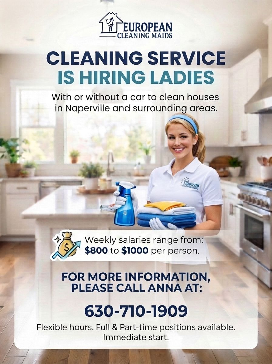 ✨Cleaning service is hiring ladies 🏠